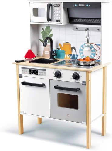 Miniatura 7 de Hape Cook & Serve Set Juego de cocina de madera de 13 piezas con accesorios Multicolor