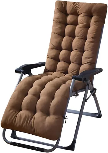 Miniatura 4 de Cojín extraíble para silla mecedora, cojín de asiento reclinable con respaldo alto, lavable para jardín, patio, piscina, color negro, 67 x 20