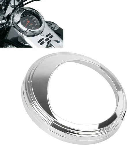 Miniatura 8 de Cubierta de visera con anillo de ajuste bisel de velocímetro negro con velocímetro de 5 pulgadas para Harley Dyna Softail Touring
