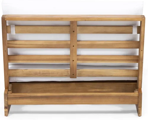 Miniatura 9 de Sherwood - Silla de club al aire libre con cojines, madera de acacia, teca/blanco