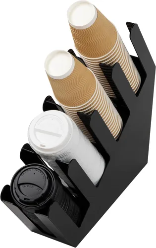 Miniatura 4 de Mind Reader - Dispensador de tazas y tapas, organizador de encimera, barra de café, taza de bebidas, cocina, sala de descanso, 10.2 cm de largo x