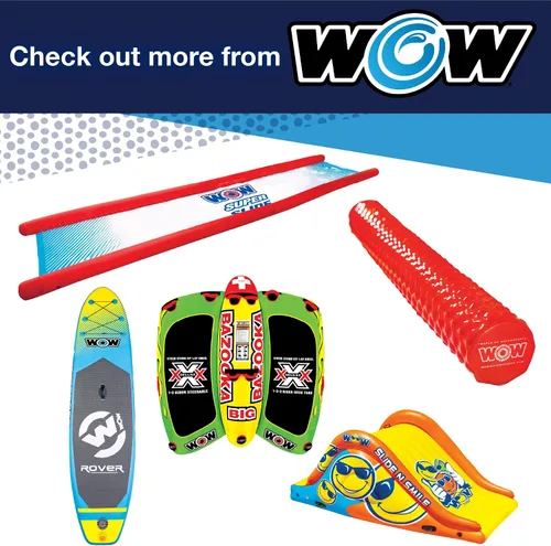Miniatura 6 de WOW Sports - Tubo inflable de cubierta remolcable máximo - Accesorio de navegación - Se adapta a niños y adultos - hasta 3 pasajeros