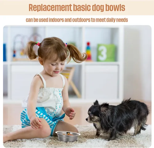 Miniatura 4 de Zhehao 30 cuencos de acero inoxidable para perros, recipientes de metal para alimentos y agua de repuesto para perros, cuencos ligeros para mascotas