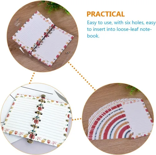 Miniatura 2 de STOBOK Paquete de 100 hojas de cuaderno con rayas anchas para diario