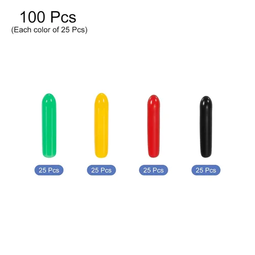 Miniatura 3 de MECCANIXITY 100 tapas de goma de 0.079 pulgadas, surtido, protector de rosca de tornillo de vinilo de PVC, tapas de estante de alambre redondo