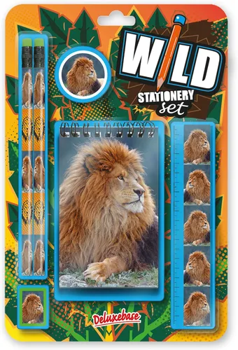 Miniatura 15 de Deluxebase Wild Stationery Set - Tigre blanco de animales de papelería con 2 lápices, borrador, sacapuntas, regla y lindo cuaderno. Suministros