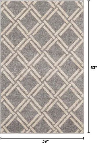 Miniatura 96 de Unique Loom Trellis Collection - Alfombra geométrica moderna azul marino (9 pies x 12 pies)