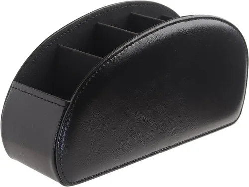 Miniatura 2 de Soporte para Control Remoto, Organizador de Escritorio Caddy para Remotos de Cuero PU con 5 Compartimentos Espaciosos para Controles Remotos de TV