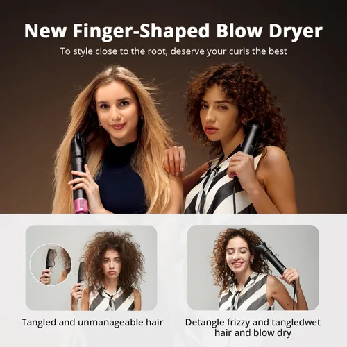 Miniatura 6 de Air Styler, secador de pelo de secado rápido y herramienta de peinado para rizar, moldeador de aire caliente sin daños por calor, envoltura de aire