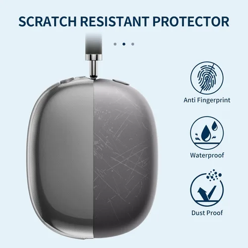 Miniatura 2 de FINTIE Funda para AirPods Max, Funda protectora de TPU suave transparente antiarañazos, Protector de accesorios de silicona transparente