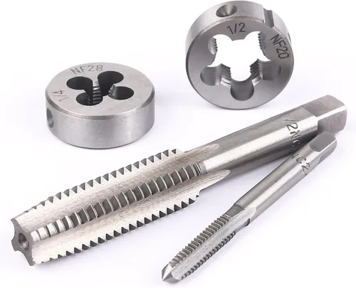 Miniatura 6 de Conjunto de tarjas y machuelos premium de 80 piezas SAE y métrico - Tamaño SAE de pulgada #4 a 1/2” y tamaño métrico M3 a M12, con roscas gruesas