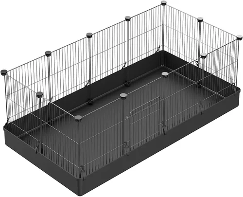 Miniatura 11 de LANGXUN 24 piezas de corralito para mascotas pequeños con tapete impermeable, jaula C & C para cachorros, gatitos, jaula de conejos, jaulas