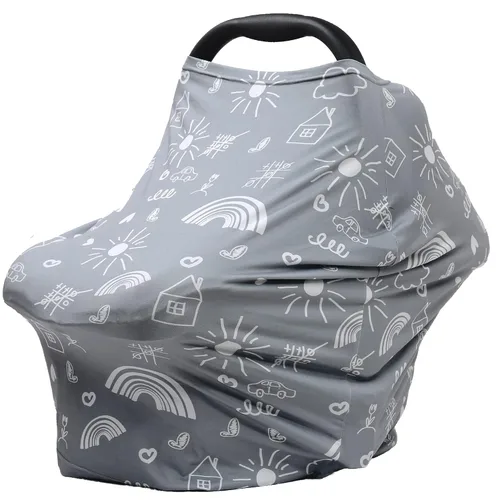 Miniatura 10 de Fundas de asiento de automóvil para bebés – Funda multiusos para lactancia, toldo para asiento de automóvil, cubiertas para cochecito de bebé