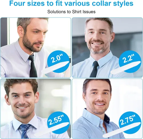 Miniatura 3 de 120 piezas de plástico para camisas de vestir de hombre más gruesas y más resistentes a la flexión, inserciones de cuello invisibles, tamaños 2