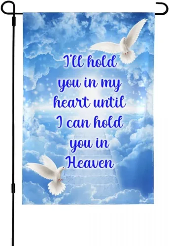 Miniatura 12 de Bandera de memoria personalizada con nombre de foto, fecha, letrero funerario personalizado, bandera conmemorativa personalizable para jardín, Cielo