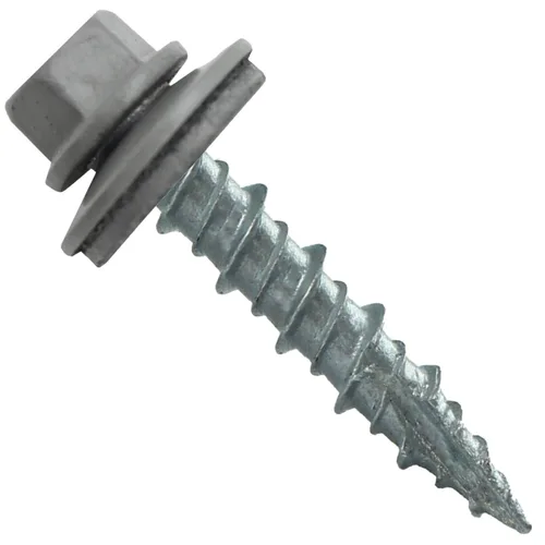 Miniatura 28 de Tornillos para techo de metal: (250) 10 x 1 sin pintura galvanizados con cabeza hexagonal para techo de chapa. Tornillos autoiniciados de metal