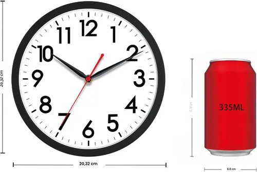 Miniatura 2 de AKCISOT Reloj de Pared, Relojes de Pared Pequeños Modernos a Batería de 8 Pulgadas, Silencioso Sin Tic-Tac Analógico Clásico para Oficina, Hogar