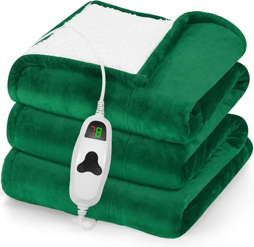 Miniatura 47 de greenoak Manta térmica eléctrica individual de 62 x 84 pulgadas, manta térmica con 10 niveles de calor de 1/2/4/6/8 horas de apagado automático