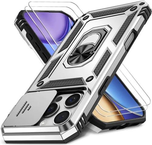 Miniatura 19 de Funda HakkTaoo para iPhone 13/iPhone 14 de 6.1 Pulgadas con Funda Deslizante para Cámara + Protector de Pantalla (2 Paquetes), Funda Protectora a