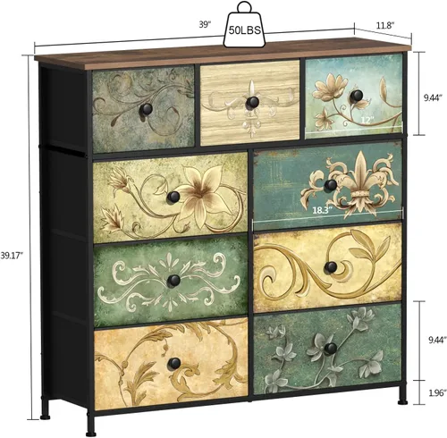 Miniatura 3 de Tohomeor Cómoda con Cajones para Dormitorio Cómoda de Cajones de Tela para Closet, Cuarto de Bebé, Entrada, Perchero de Pie, Soporte de TV para Sala