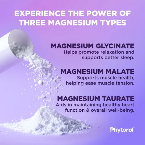 Miniatura 5 de Cápsulas de complejo de magnesio altamente potentes, mezcla de magnesio triple con taurato glicinato y malato, suplemento de 400 mg que apoya