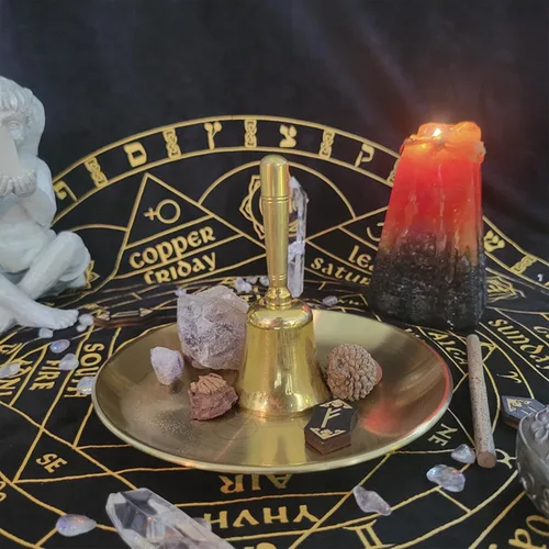 Miniatura 5 de Cuenco decorativo dorado de 5.5 pulgadas, plato ritual de oración de sabiduría ocular, ideal para uso en altar, quemador de incienso, cuenco