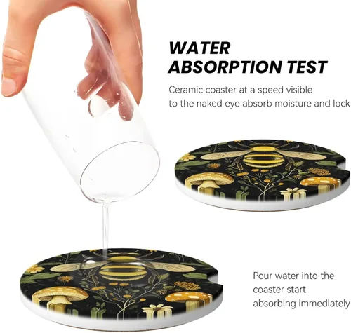 Miniatura 3 de ABLESKY Posavasos de automóvil para portavasos de automóvil, paquete de 2 posavasos absorbentes antideslizantes para automóvil, 2.56 pulgadas