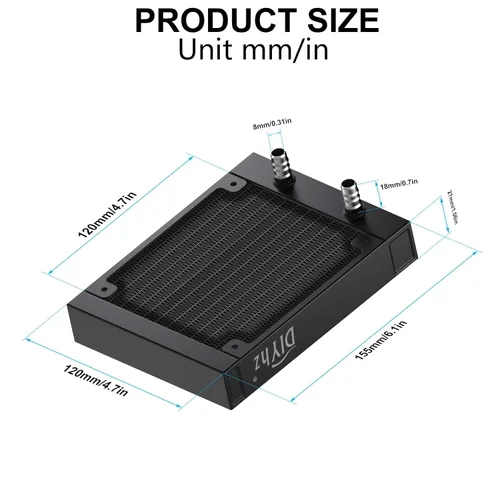 Miniatura 2 de Radiador de Refrigeración por Agua para Computadora, Intercambiador de Calor de Aluminio de 12 Tubos, Radiador de Refrigeración Líquida, Disipador