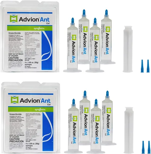 Advion Ant Gel Bait, 4 tubos x 1.06 oz, 1 émbolo y 2 puntas, cebo eficaz formulado con 0.05% de indoxacarb, uso en interiores y exteriores, gel