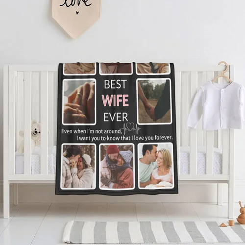 Miniatura 53 de Manta personalizada con collage de fotos, para hermana, amiga, madre, padre, familia, mascotas, parejas, en Navidad, cumpleaños, aniversario, regalo