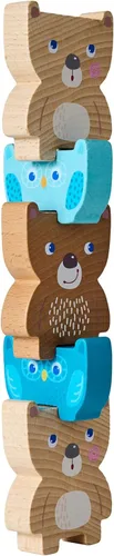 Miniatura 8 de HABA Forest Friends - Juguete apilable de madera - Juego de clasificación Montessori y clasificador de formas para niños pequeños - Bloques