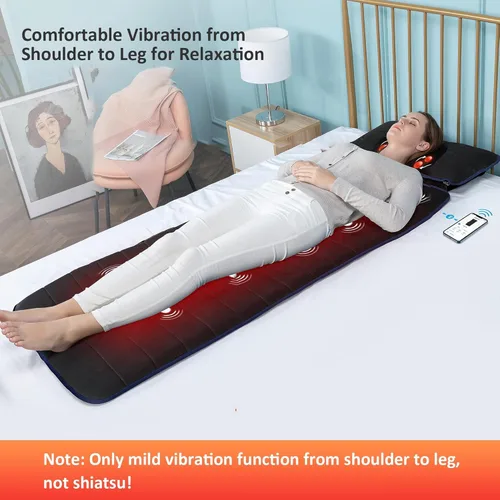Miniatura 3 de COMFIER Esterilla de masaje de cuerpo completo con calor y vibración - 10 motores, control por aplicación, almohada de cuello shiatsu móvil y 4