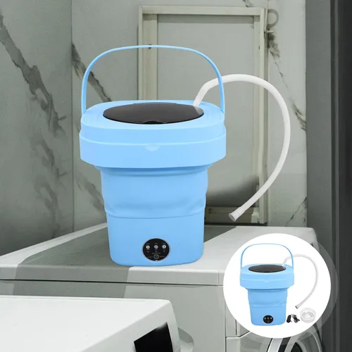 Miniatura 7 de LALAFINA Portable Mini Folding Washer Machine with Spin-dry Function for Home Dormitory Compact Lightweight Collapsible Washer with Modes for Small