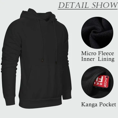 Miniatura 2 de Sudadera con manga larga estilo raglán en contraste, con forro polar, con capucha y bolsillo tipo canguro, para hombre
