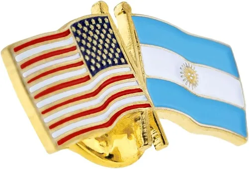 Miniatura 91 de PinMart Pin de solapa esmaltado con bandera de la amistad cruzada de Estados Unidos y el mundo