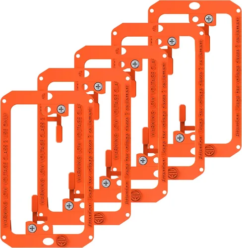 Miniatura 10 de BWP Soporte de montaje de bajo voltaje, 1 banda, paquete de 12 para placa de pared de una sola banda, cables de teléfono, cables de red, HDMI