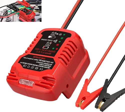 Adaptador de arranque para Craftsman 20V V20 Li-ion alimentado por batería con abrazaderas de cable de puente, cargador de coche portátil (batería