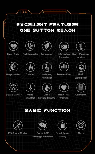 Miniatura 3 de Gravity C20 Pro - Reloj inteligente resistente de 1.83 pulgadas, resistente al agua IP68, llamada Bluetooth, voz AI, más de 100 modos deportivos