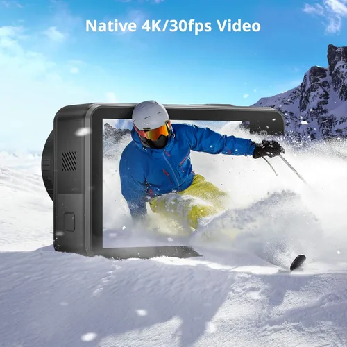 Miniatura 2 de AKASO Brave 7 Cámara de acción 4K30FPS 20MP con tarjeta de memoria MicroSDXC U3 de 256 GB, cámara impermeable con pantalla táctil IPX8 33 pies EIS