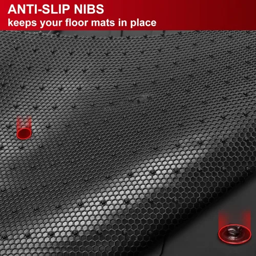Miniatura 4 de IKON MOTORSPORTS, Alfombrillas de suelo compatibles con GMC Sierra Chevrolet Silverado 1500 2500 3500 Tahoe Yukon 2014-2018, goma de látex