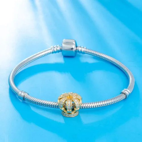 Miniatura 3 de Abalorio de cuentas de corona de oro de plata de ley 925 apto para pulseras y collares de bricolaje