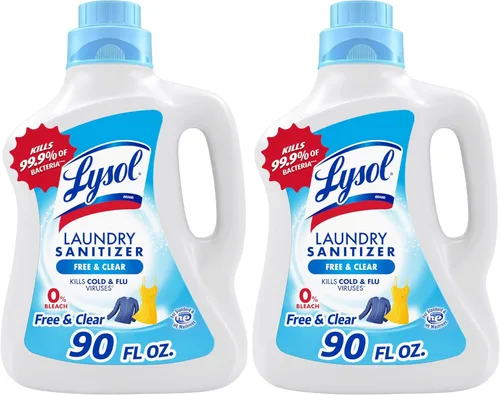 Miniatura 13 de Lysol Aditivo Sanitizante para Lavandería, Free & Clear, Libre de Fragancias y Colorantes, Sanitizante para Lavandería 0% Blanqueador, Eliminador