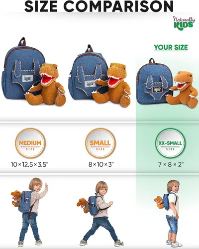 Miniatura 7 de Naturally KIDS Mochila para niños pequeños, Mini de 06 "h - Peluche T-rex, 06"h Mini