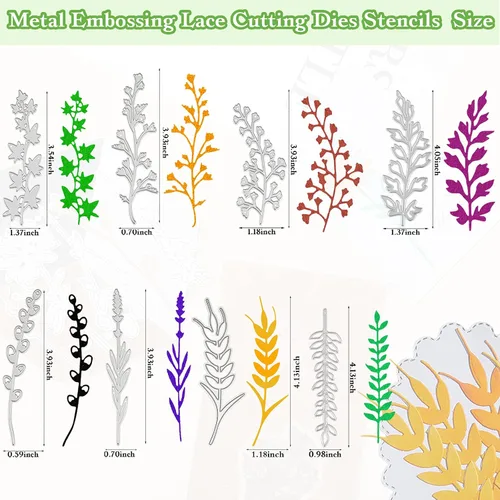 Miniatura 3 de 24 troqueles de corte de metal con diseño de flores silvestres, plantillas de estampado de hojas de flores para hacer tarjetas, Acción de Gracias