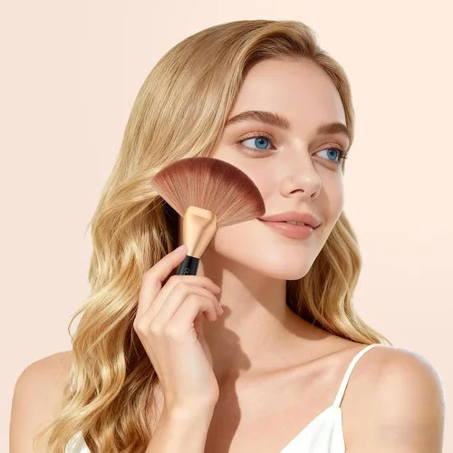 Miniatura 7 de docolor Cepillo de acabado en polvo, cepillo multiusos para rostro y cuerpo, cepillo de maquillaje profesional para uso en salones, perfecto