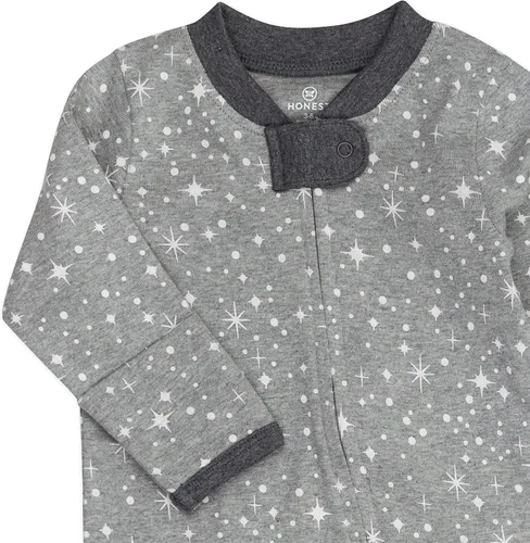 Miniatura 3 de HonestBaby - Mameluco de algodón orgánico con pies para dormir y jugar., Twinkle star, 3-6 meses