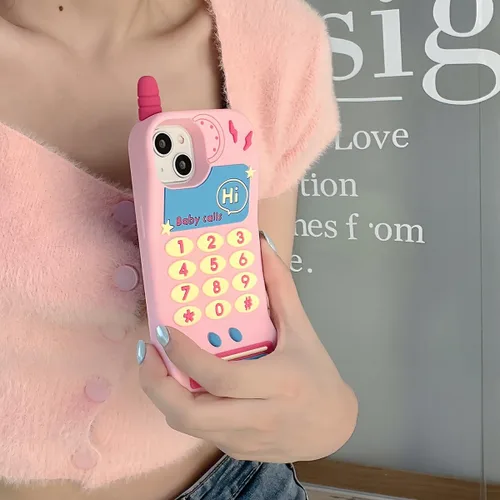 Miniatura 6 de Funda de silicona suave compatible con iPhone 11, lindas fundas de teléfono divertidas de dibujos animados 3D en rosa retro clásico para mujeres