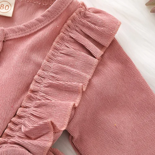 Miniatura 5 de Karuedoo Kids Toddler Baby Girl Corduroy Ruffle Long Sleeve Dress Princess Party Dress Fall Winter Skirt Outfit