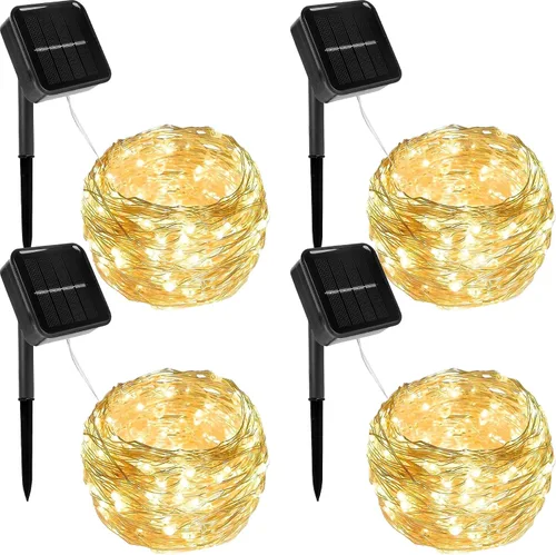 Miniatura 14 de Twinkle Star Paquete de 2 guirnaldas de 240 luces LED alimentadas por energía solar, para decoración de exteriores e interiores, de navidad, total