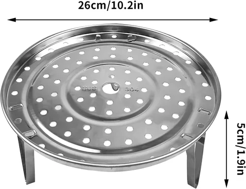 Miniatura 3 de Rejilla para Cocinar al Vapor, Estante para Ollas a Presión y Enlatado de Acero Inoxidable 304, Bandeja Redonda para Cocinar al Vapor con Patas